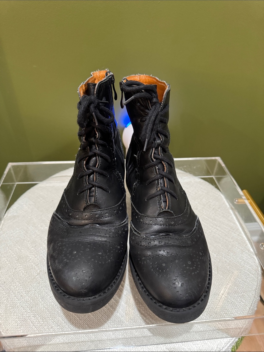 Embassy London Black Lace-Up Brogue Boots - Classic Wingtip Style